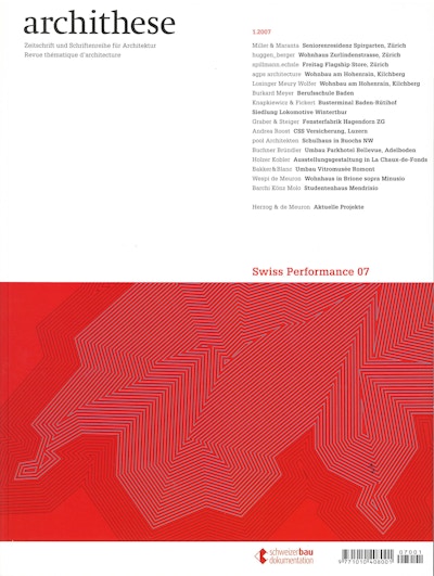 0153 Archithese Swiss Performance 07 Titelblatt