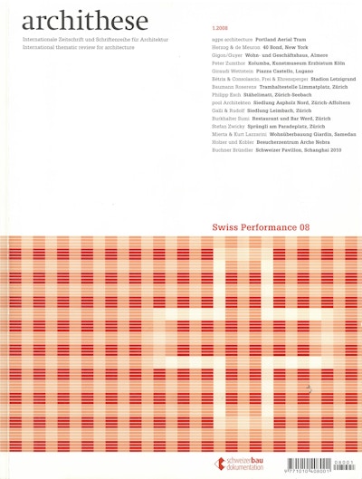 0113 Archithese Swiss Performance 08 Titelblatt