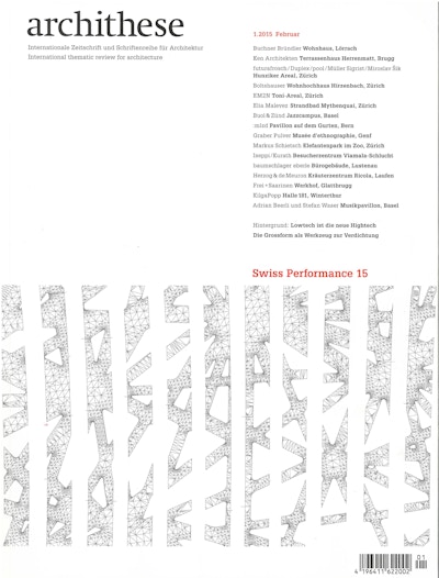 0243 Archithese Swiss Performance15 Titelblatt